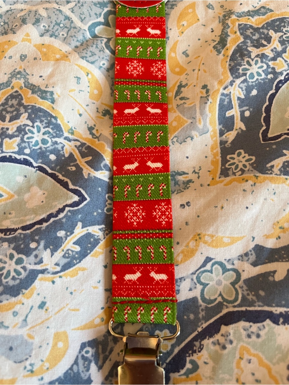 Kids Holiday Pacifier Clip - Red & Green